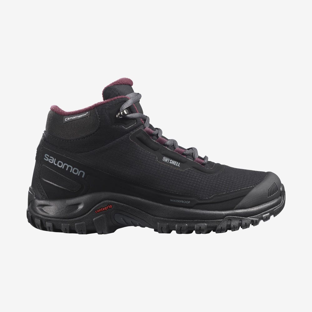 Salomon SHELTER CLIMASALOMON™ WATERPROOF Winterstiefel Damen Schwarz | OXV-904731