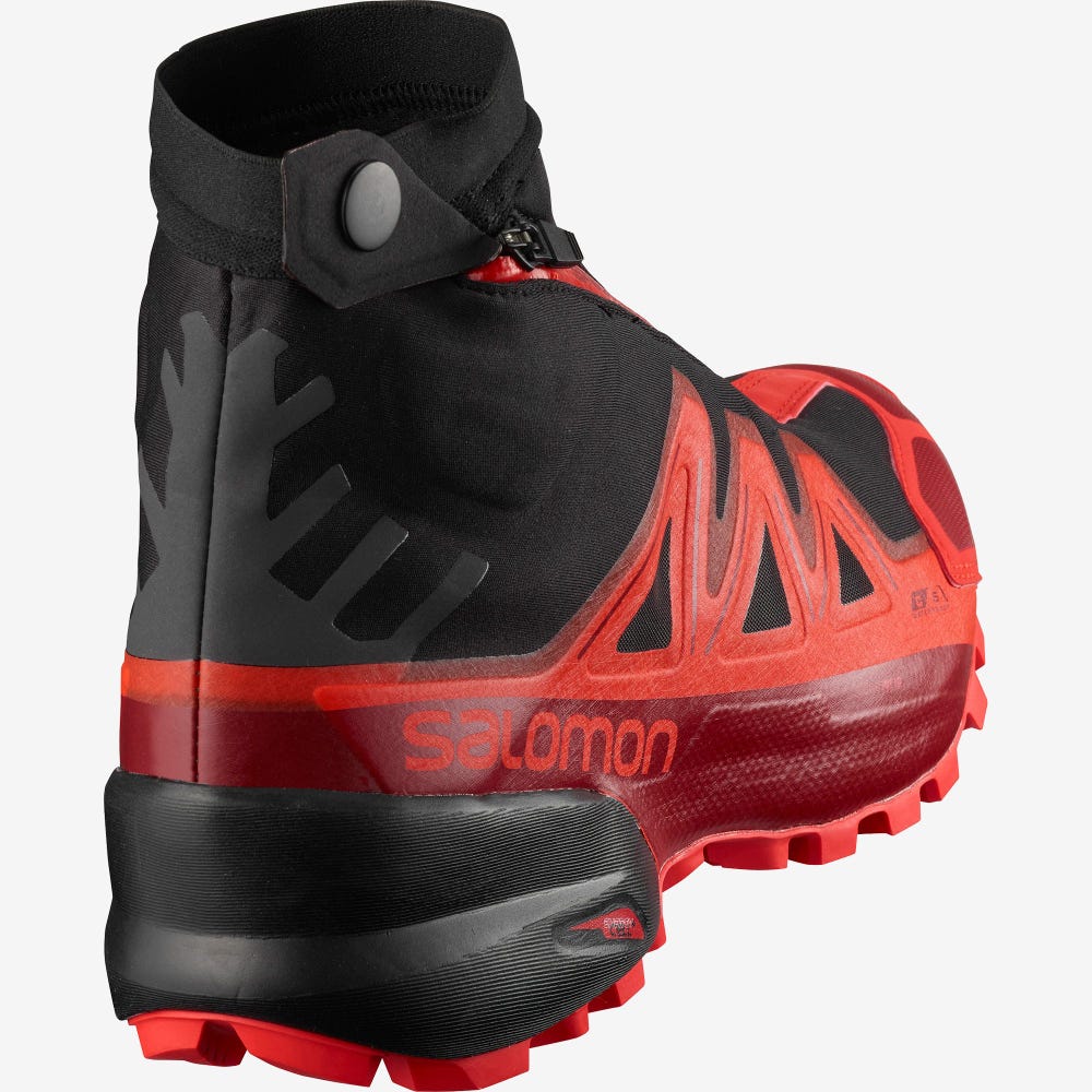 Salomon SNOWSPIKE CLIMASALOMON™ WATERPROOF Trailrunning Schuhe Herren Schwarz/Rot/Rot | BKP-036294