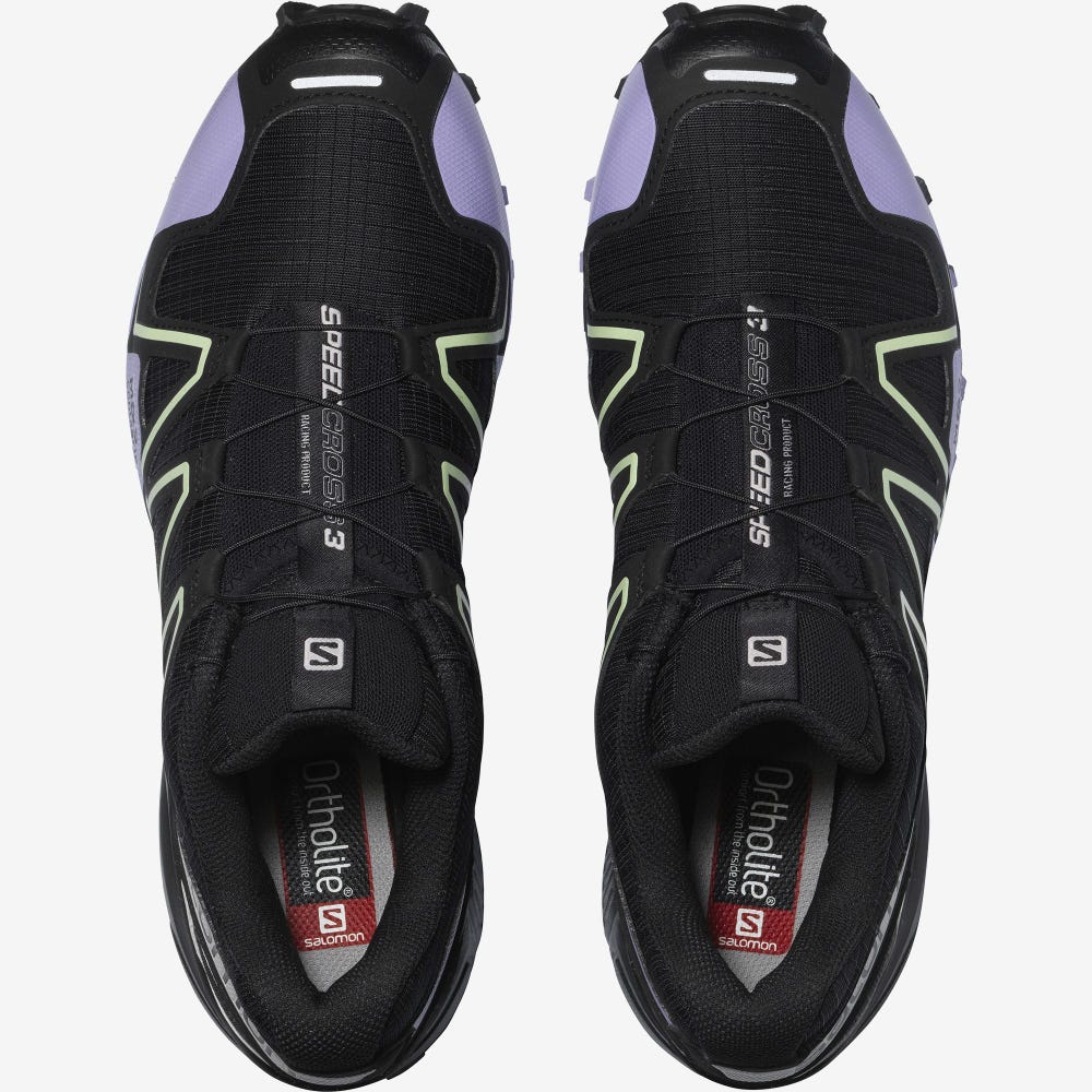 Salomon SPEEDCROSS 3 Sneaker Damen Schwarz/Lavendel/Grün | NAG-641370