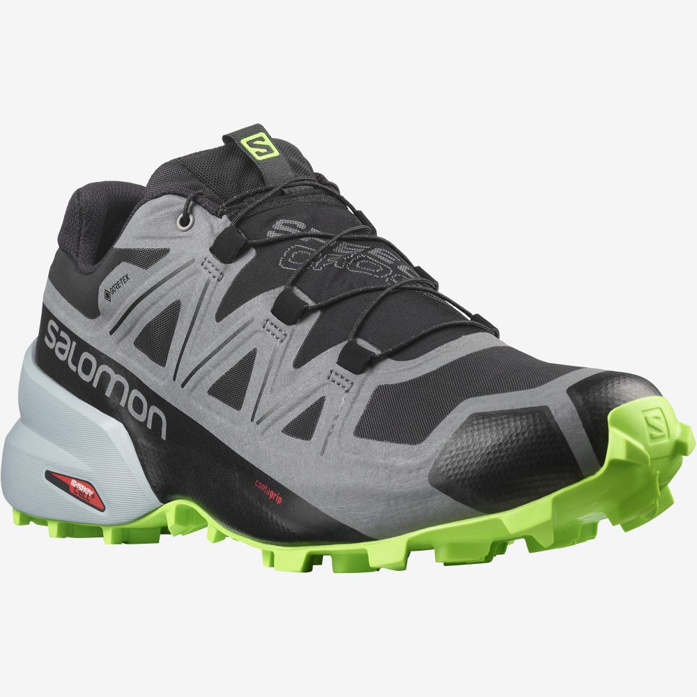 Salomon SPEEDCROSS 5 GORE-TEX Trailrunning Schuhe Herren Schwarz/Grün | ADT-769840