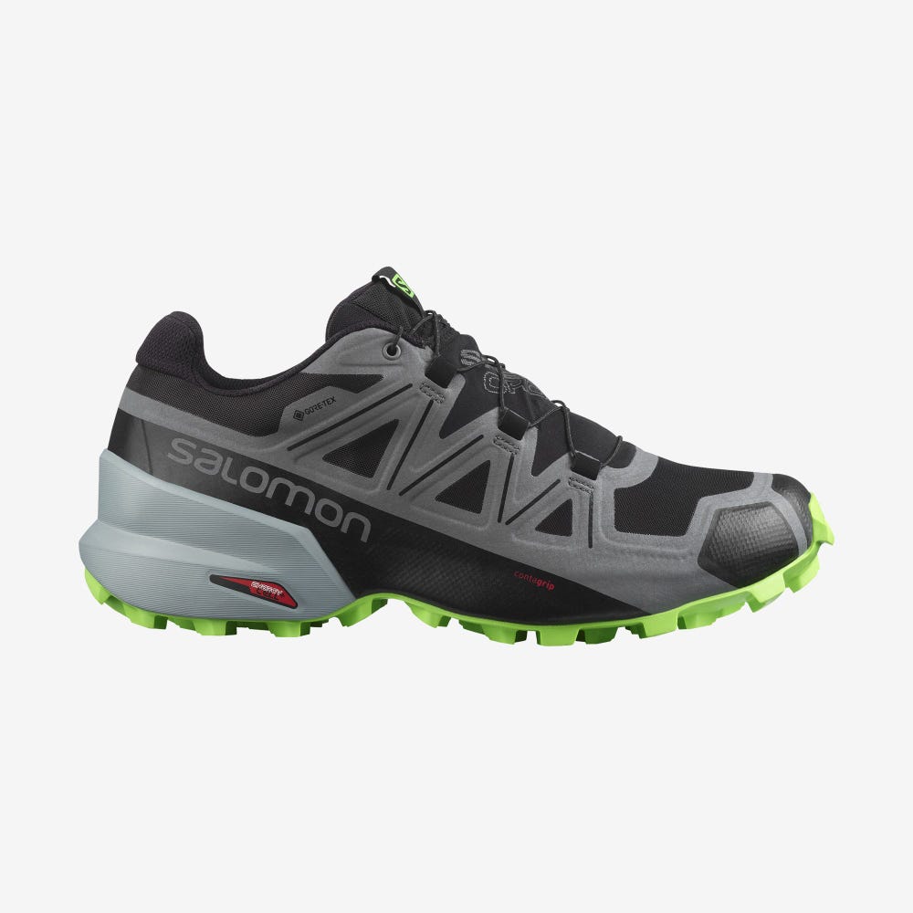 Salomon SPEEDCROSS 5 GORE-TEX Trailrunning Schuhe Herren Schwarz/Grün | ADT-769840