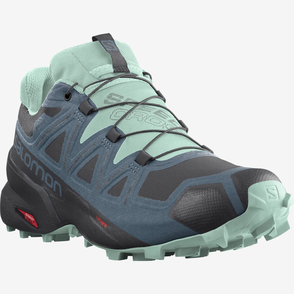 Salomon SPEEDCROSS 5 GORE-TEX Trailrunning Schuhe Damen Schwarz/Blau | KTW-947803