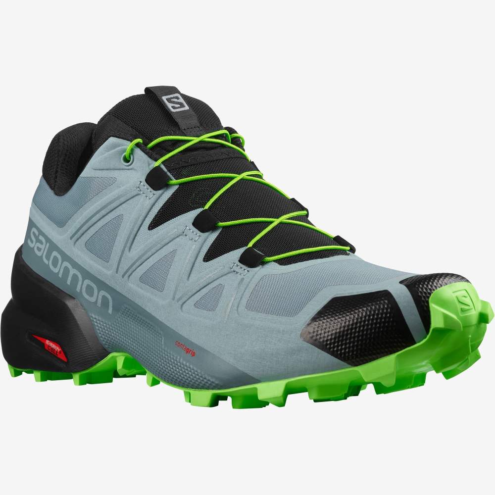 Salomon SPEEDCROSS 5 Trailrunning Schuhe Herren Grün/Blau | BLZ-056297