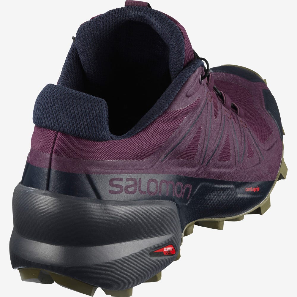 Salomon SPEEDCROSS 5 Trailrunning Schuhe Damen Lila/Olivgrün | BYO-498352