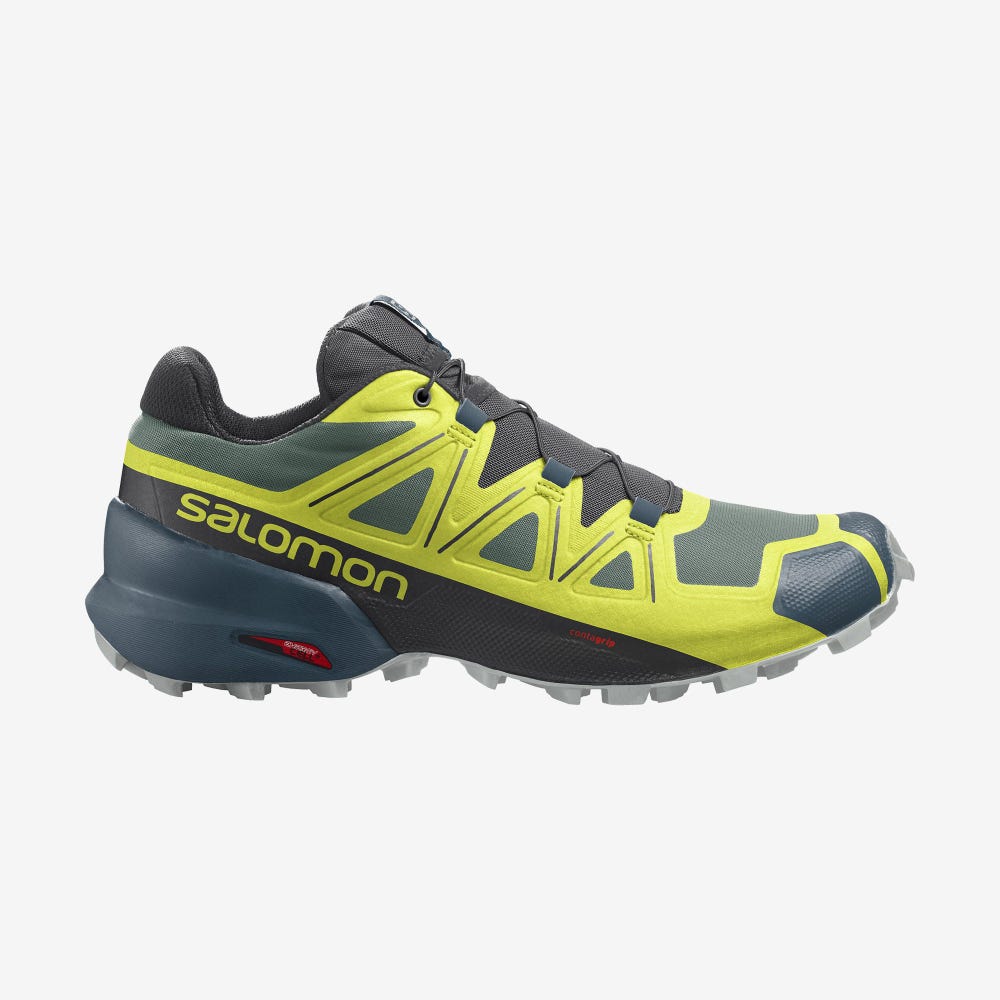 Salomon SPEEDCROSS 5 Trailrunning Schuhe Herren Grün/Schwarz | IYQ-516427