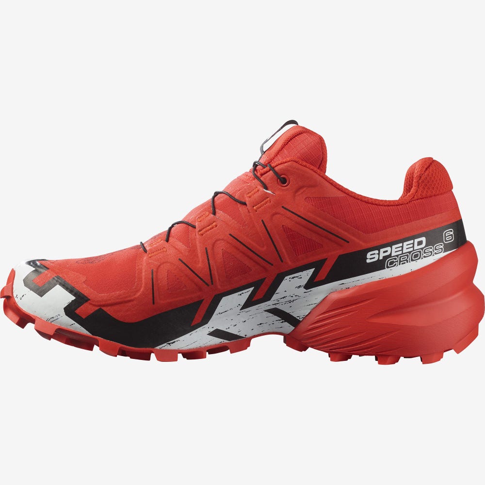 Salomon SPEEDCROSS 6 GORE-TEX Trailrunning Schuhe Herren Rot/Schwarz/Weiß | EWZ-073265