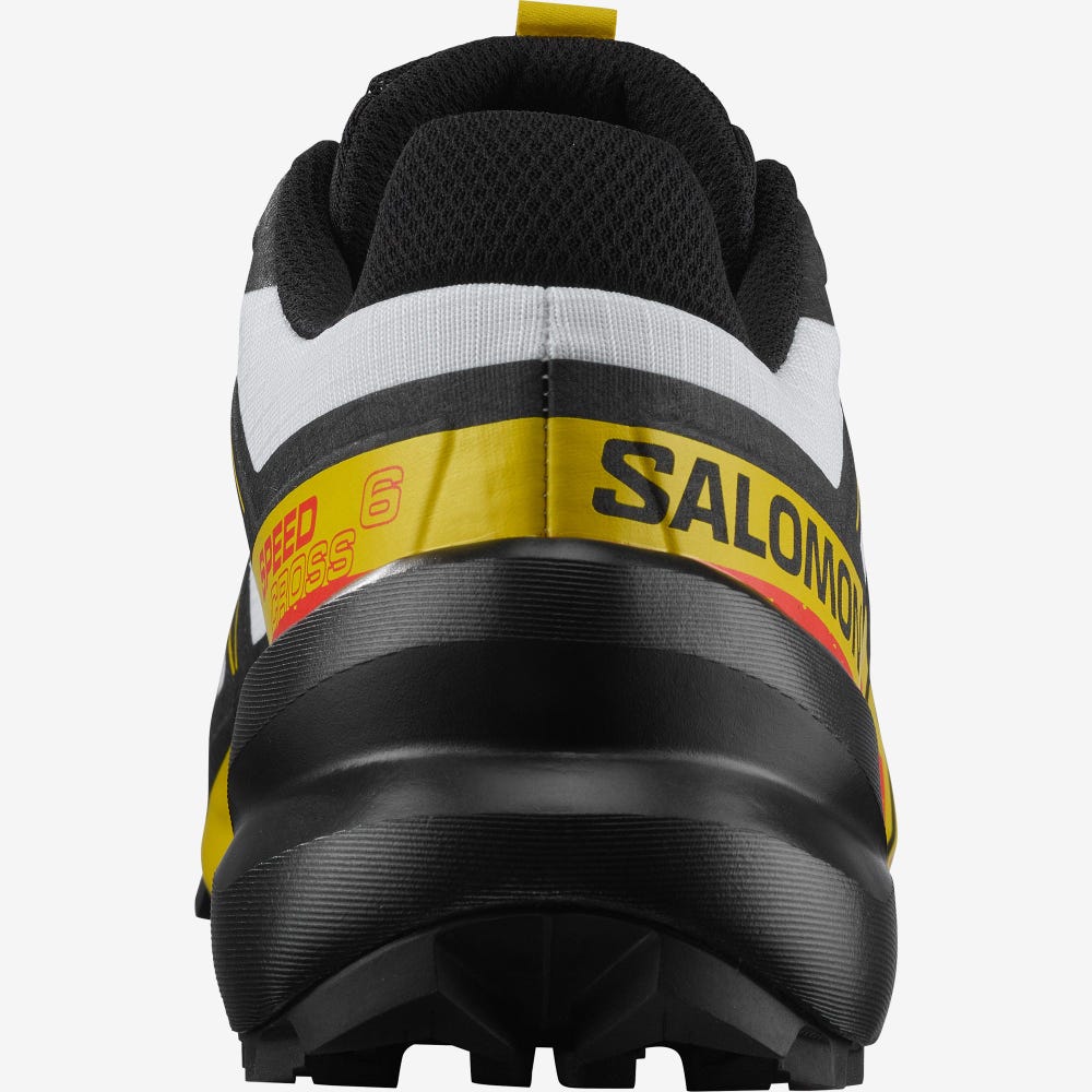 Salomon SPEEDCROSS 6 Trailrunning Schuhe Herren Weiß/Schwarz/Gelb | AFP-375049