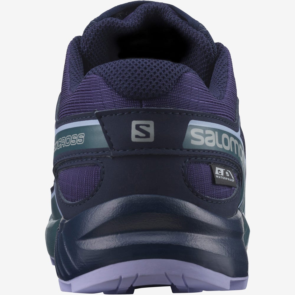 Salomon SPEEDCROSS CLIMASALOMON™ WATERPROOF Trailrunning Schuhe Kinder Lila/Blau/Lavendel | FZM-964037