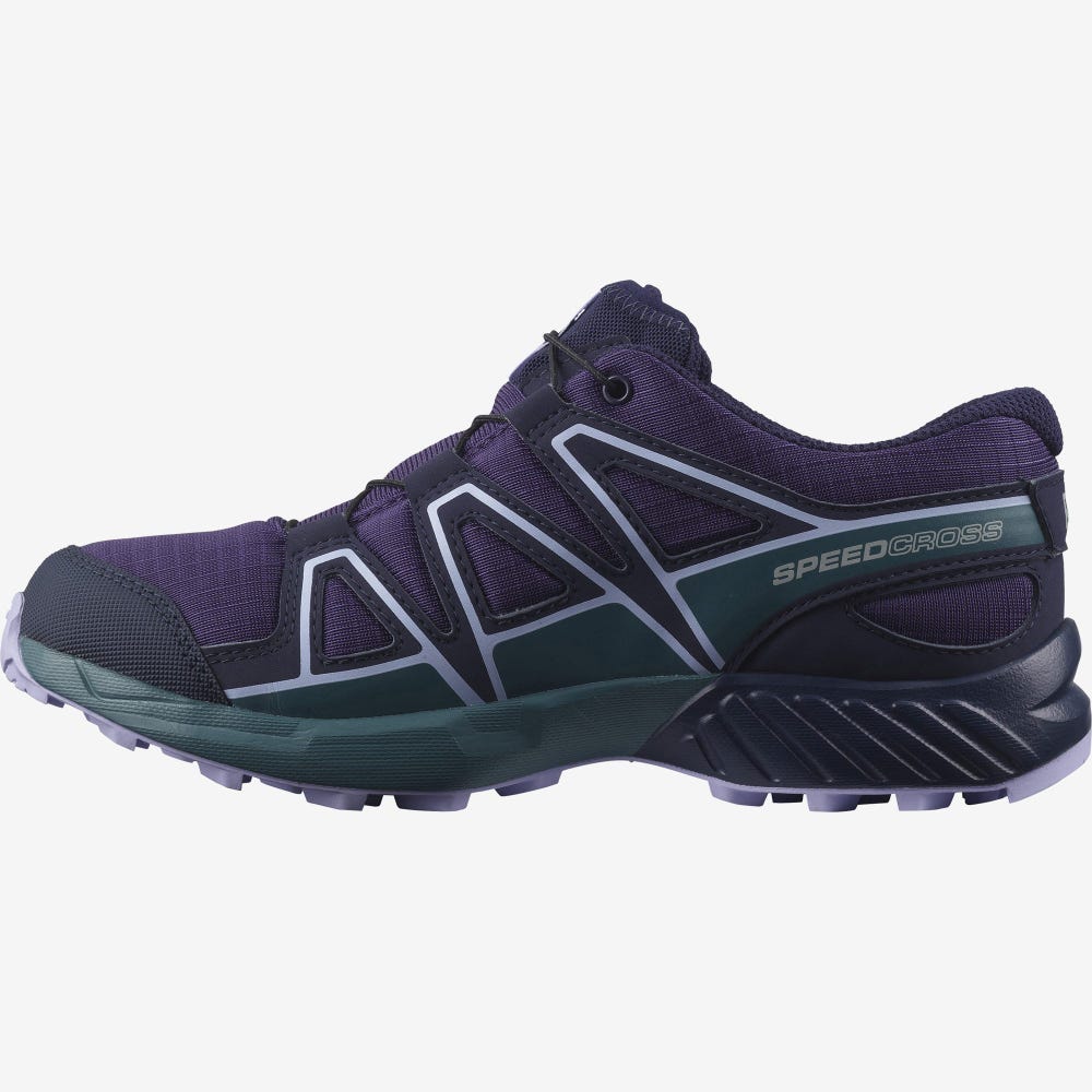 Salomon SPEEDCROSS CLIMASALOMON™ WATERPROOF Trailrunning Schuhe Kinder Lila/Blau/Lavendel | FZM-964037