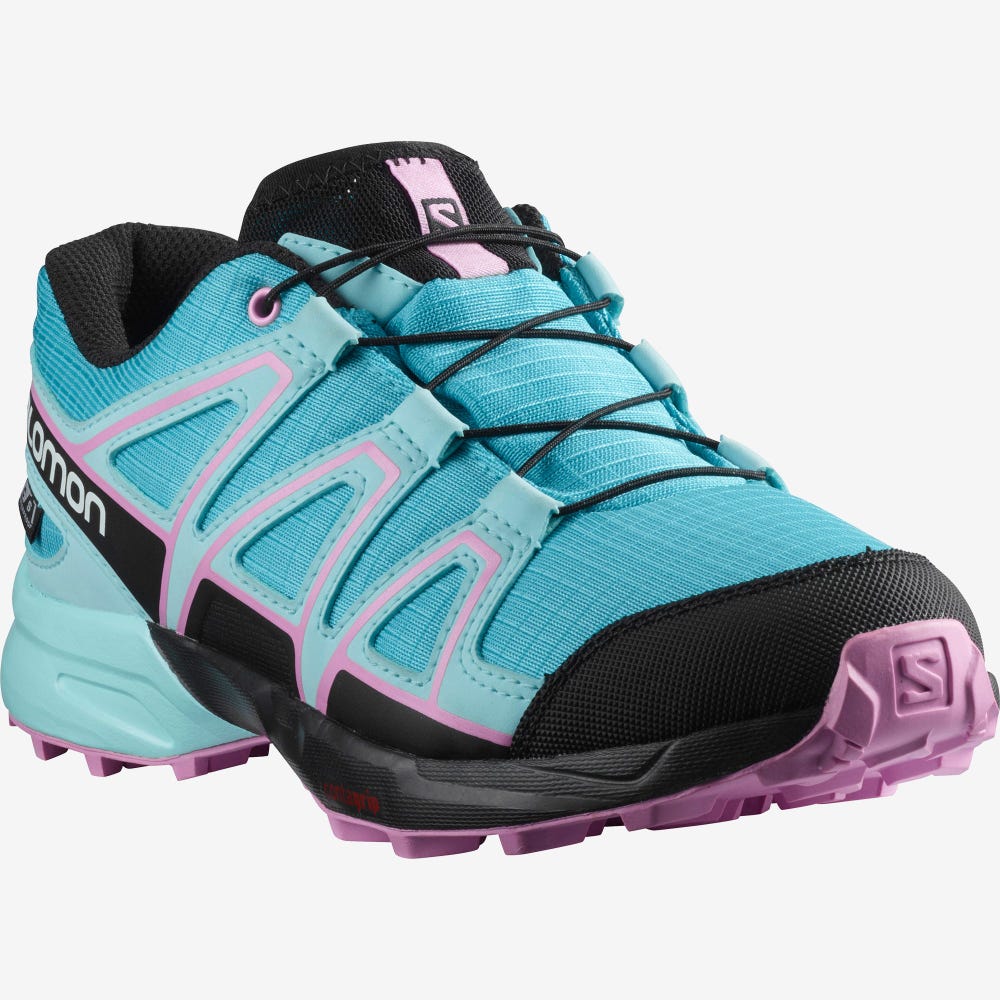 Salomon SPEEDCROSS CLIMASALOMON™ WATERPROOF Wanderschuhe Kinder Blau/Türkis/Lila | KRF-716095