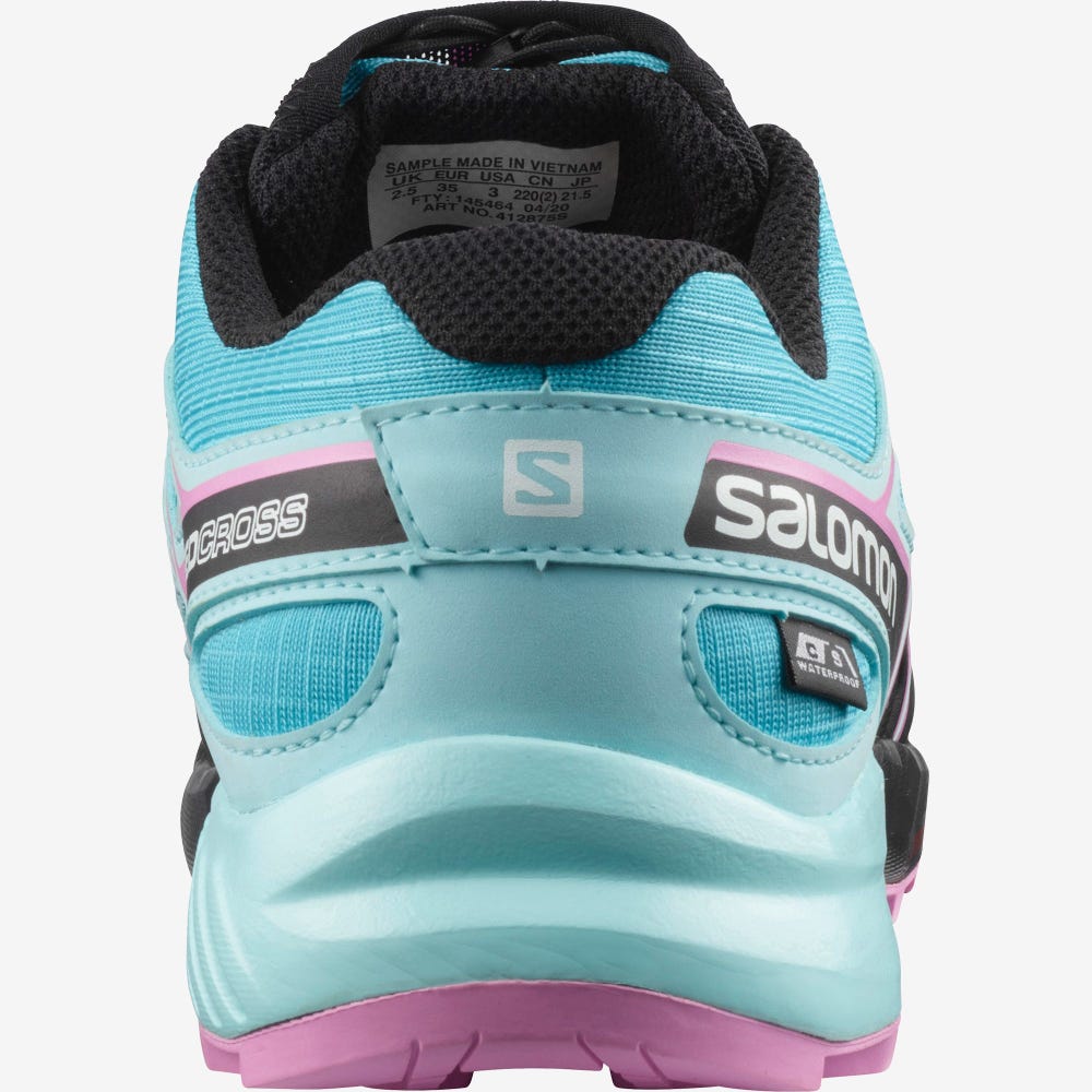 Salomon SPEEDCROSS CLIMASALOMON™ WATERPROOF Wanderschuhe Kinder Blau/Türkis/Lila | KRF-716095