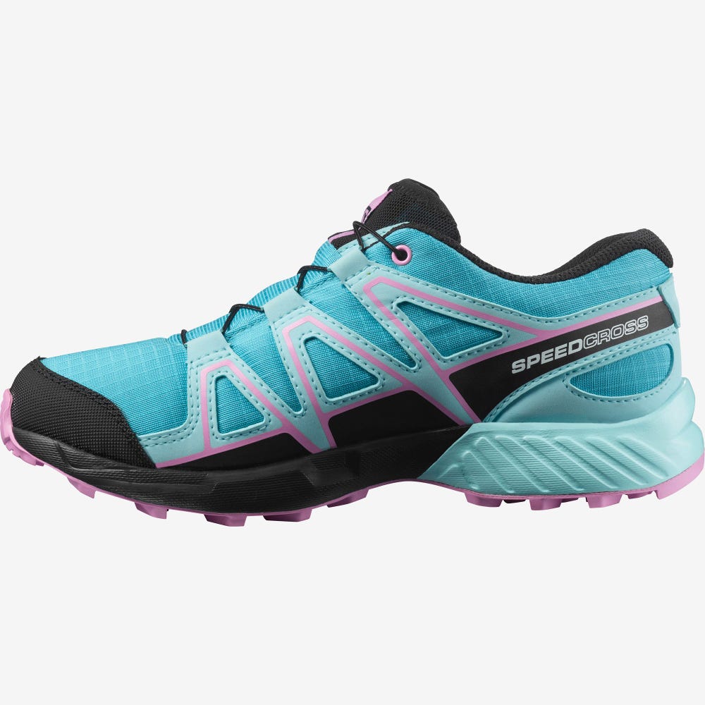 Salomon SPEEDCROSS CLIMASALOMON™ WATERPROOF Wanderschuhe Kinder Blau/Türkis/Lila | KRF-716095