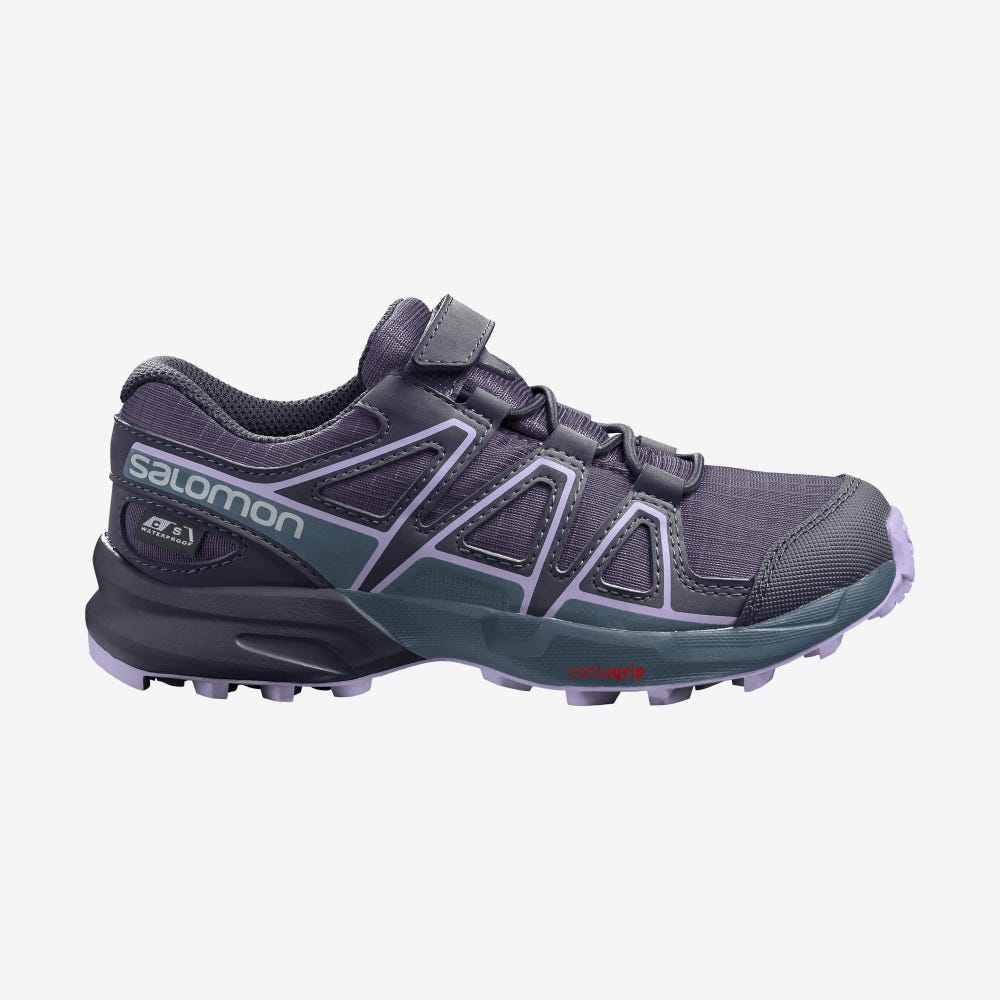 Salomon SPEEDCROSS CLIMASALOMON™ WATERPROOF Trailrunning Schuhe Kinder Lila/Blau/Lavendel | NDE-381679