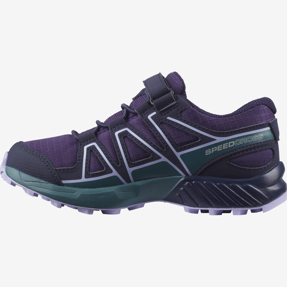 Salomon SPEEDCROSS CLIMASALOMON™ WATERPROOF Trailrunning Schuhe Kinder Lila/Blau/Lavendel | NDE-381679