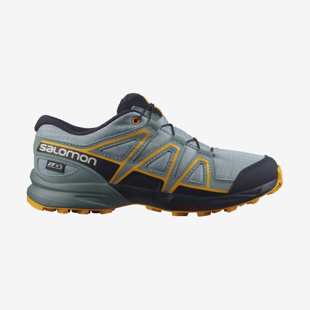 Salomon SPEEDCROSS CLIMASALOMON™ WATERPROOF Wanderschuhe Kinder Grün | SXI-413509