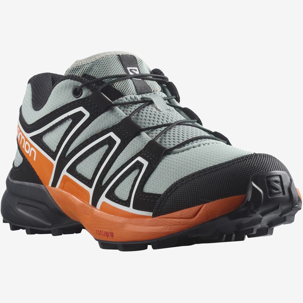 Salomon SPEEDCROSS Trailrunning Schuhe Kinder Grün/Schwarz/Orange | LKD-754108