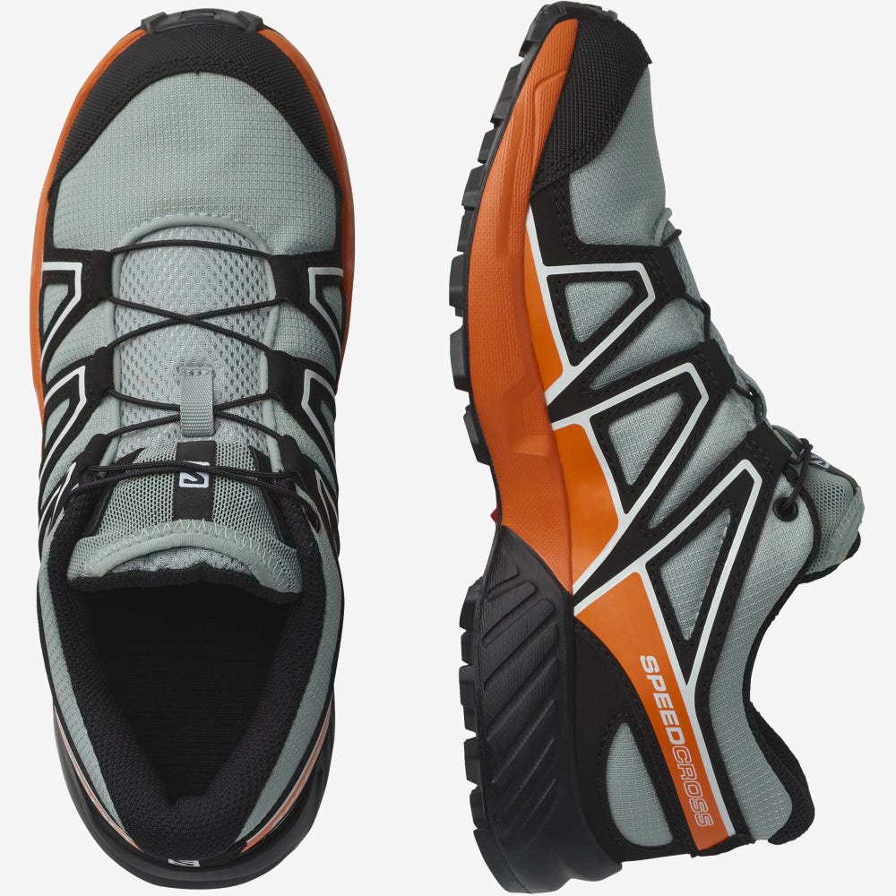 Salomon SPEEDCROSS Trailrunning Schuhe Kinder Grün/Schwarz/Orange | LKD-754108