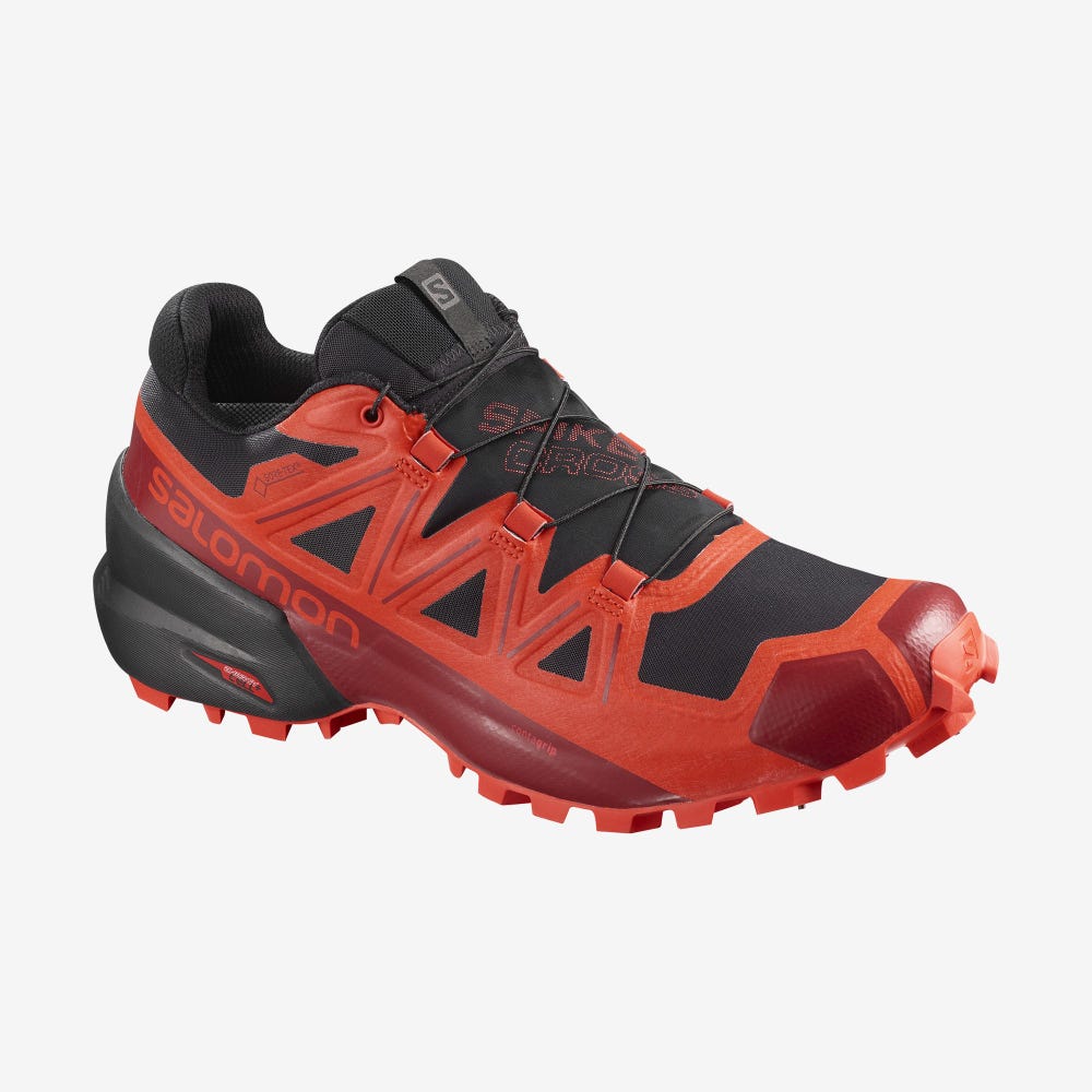 Salomon SPIKECROSS 5 GORE-TEX Trailrunning Schuhe Herren Schwarz/Rot/Rot | LGF-459823