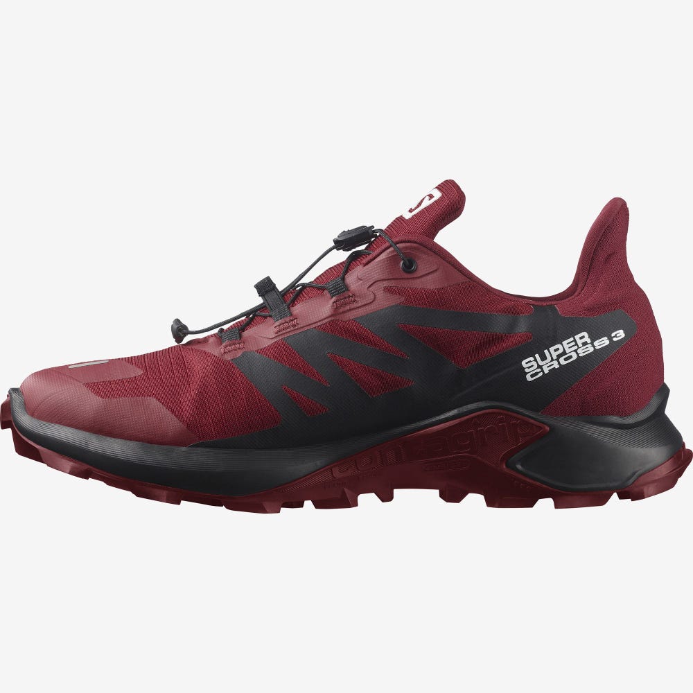 Salomon SUPERCROSS 3 GORE-TEX Trailrunning Schuhe Herren Rot/Weiß/Schwarz | TYK-208753