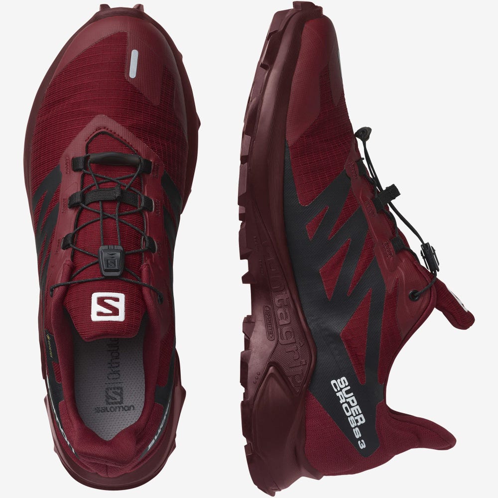 Salomon SUPERCROSS 3 GORE-TEX Trailrunning Schuhe Herren Rot/Weiß/Schwarz | TYK-208753