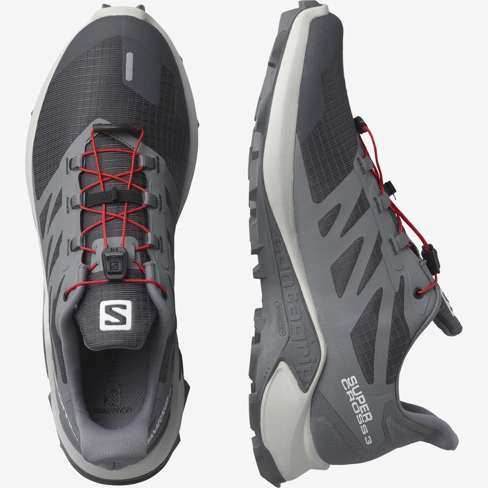 Salomon SUPERCROSS 3 Trailrunning Schuhe Herren Grau | IOJ-214037