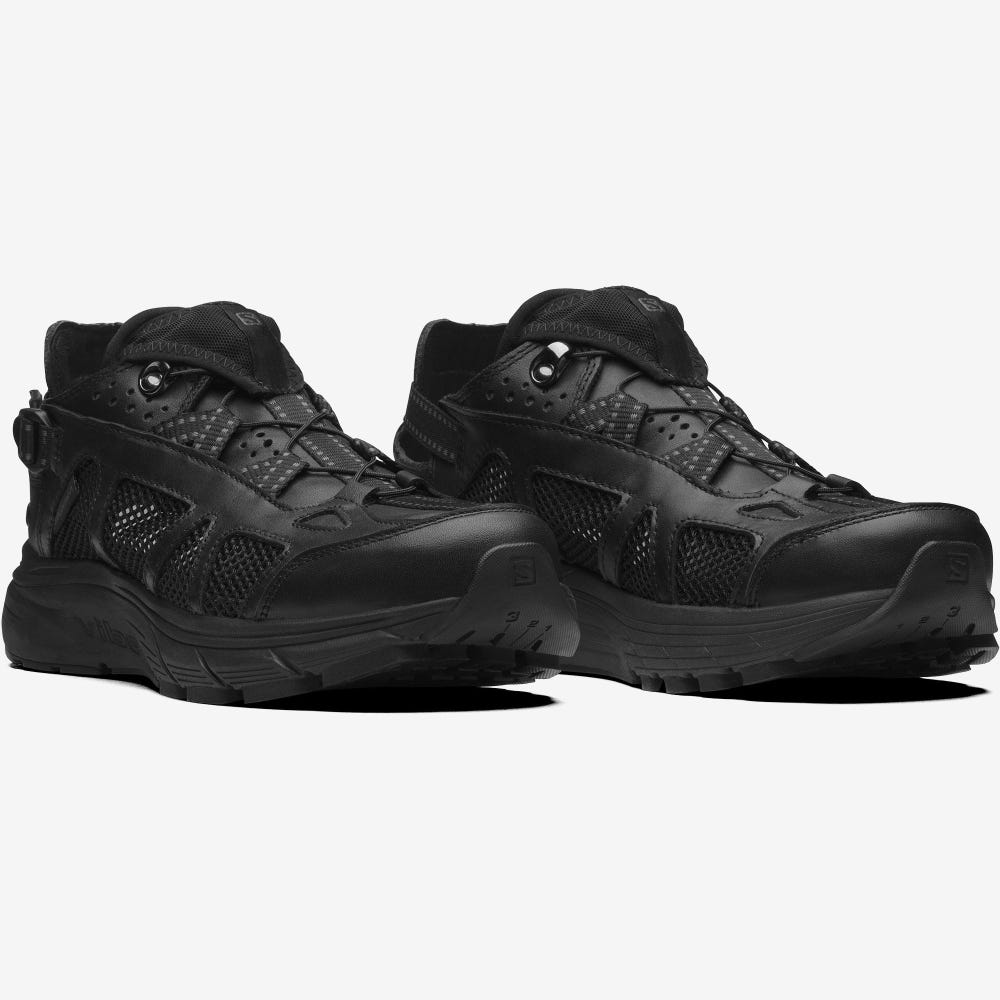 Salomon TECHSONIC LEATHER ADVANCED Sneaker Damen Schwarz | VCG-645732