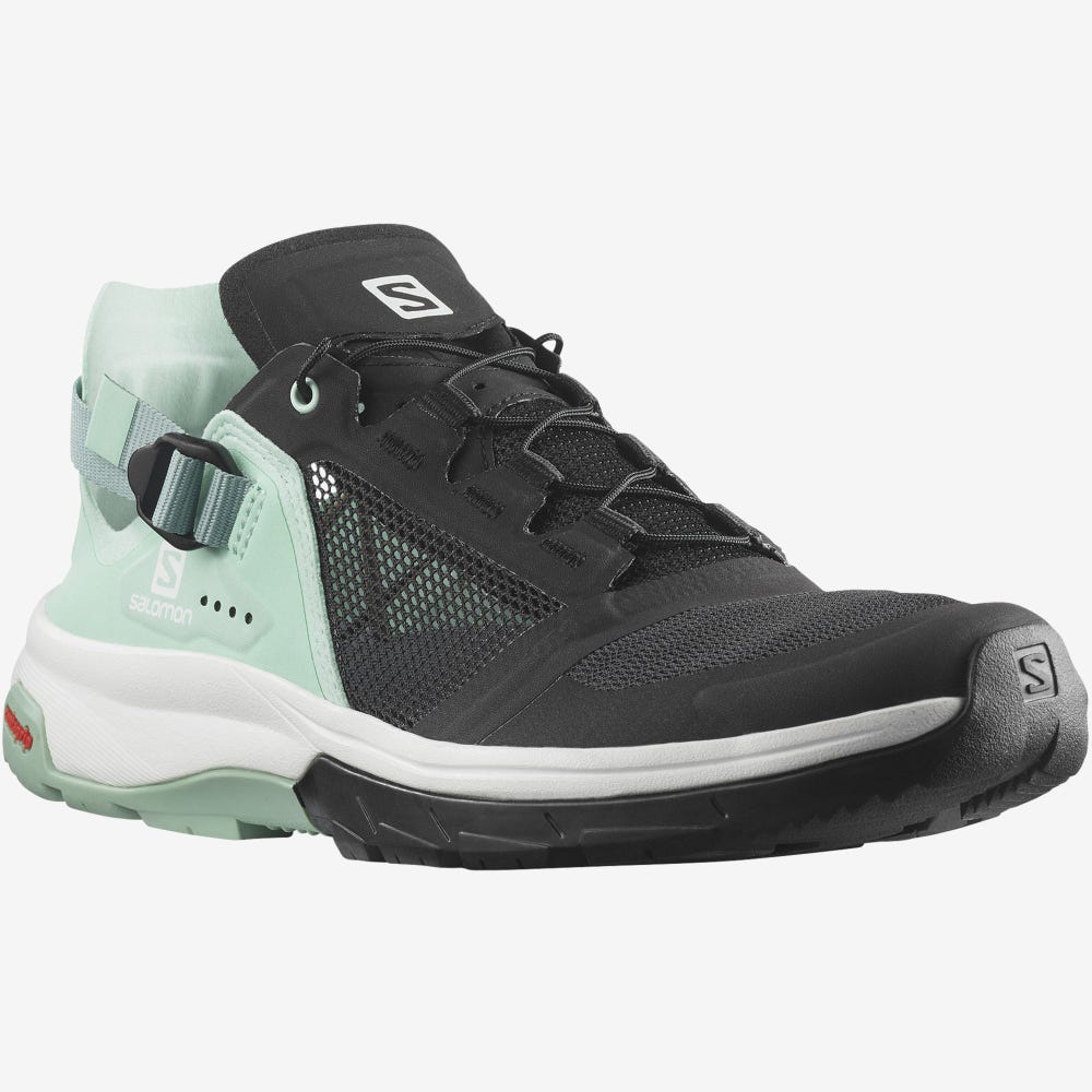 Salomon TECH AMPHIB 4 Wasserschuhe Damen Schwarz/Grau Grün | LCA-324581