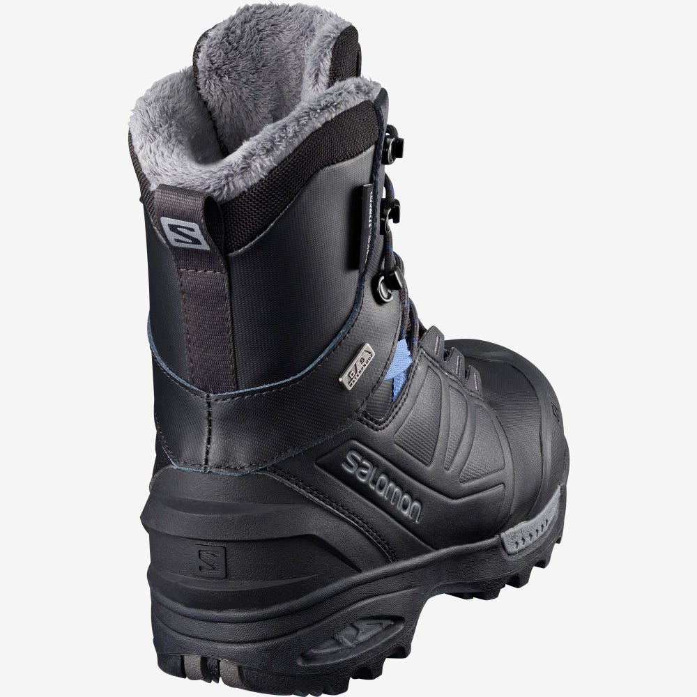 Salomon TOUNDRA PRO CLIMASALOMON™ WATERPROOF Winterschuhe Damen Schwarz/Blau | ATK-246078