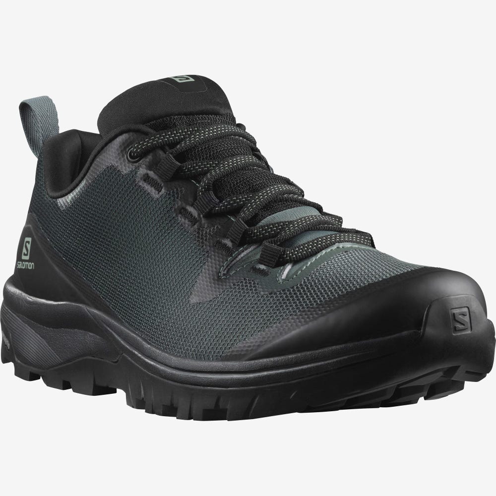 Salomon VAYA GORE-TEX Wanderschuhe Damen Schwarz/Grün/Schwarz | CVR-792415