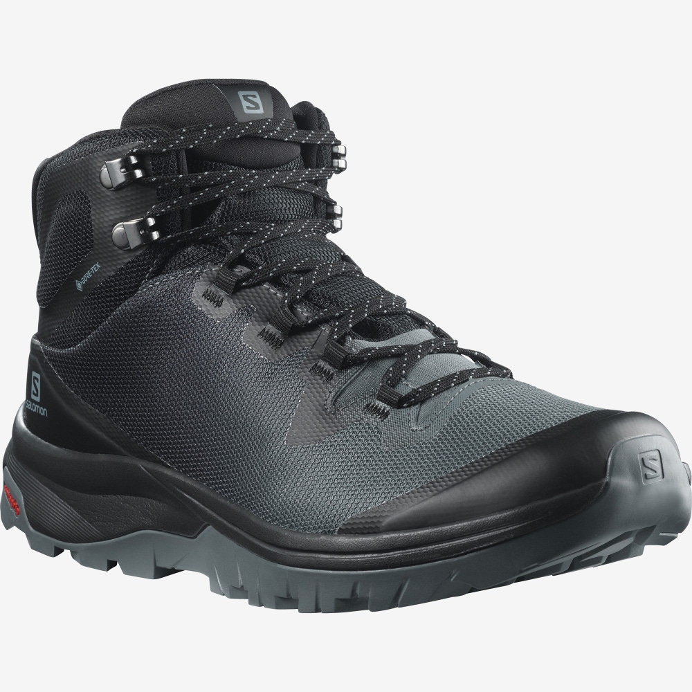 Salomon VAYA MID GORE-TEX Wanderschuhe Damen Grau/Schwarz | LDX-012943