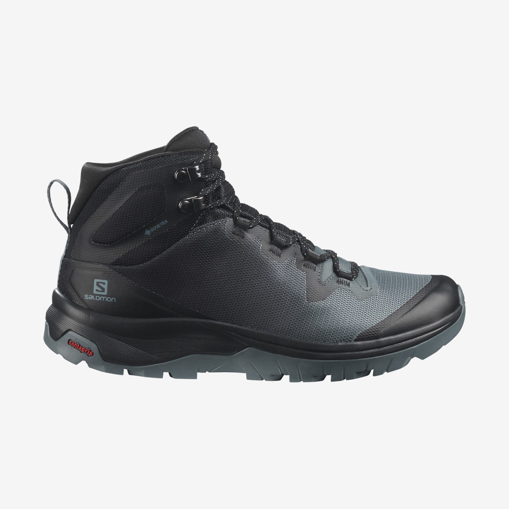 Salomon VAYA MID GORE-TEX Wanderschuhe Damen Grau/Schwarz | LDX-012943