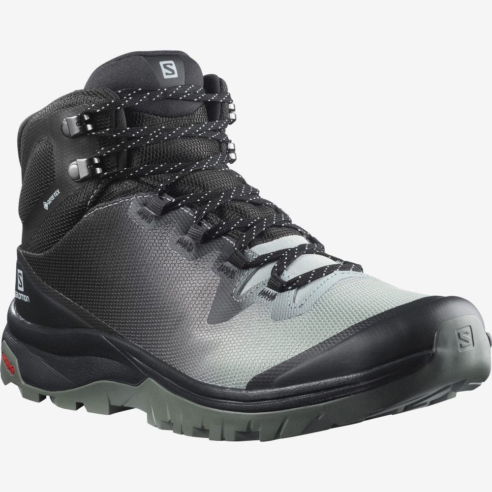 Salomon VAYA MID GORE-TEX Wanderschuhe Damen HellTürkis Grau | NFG-946182