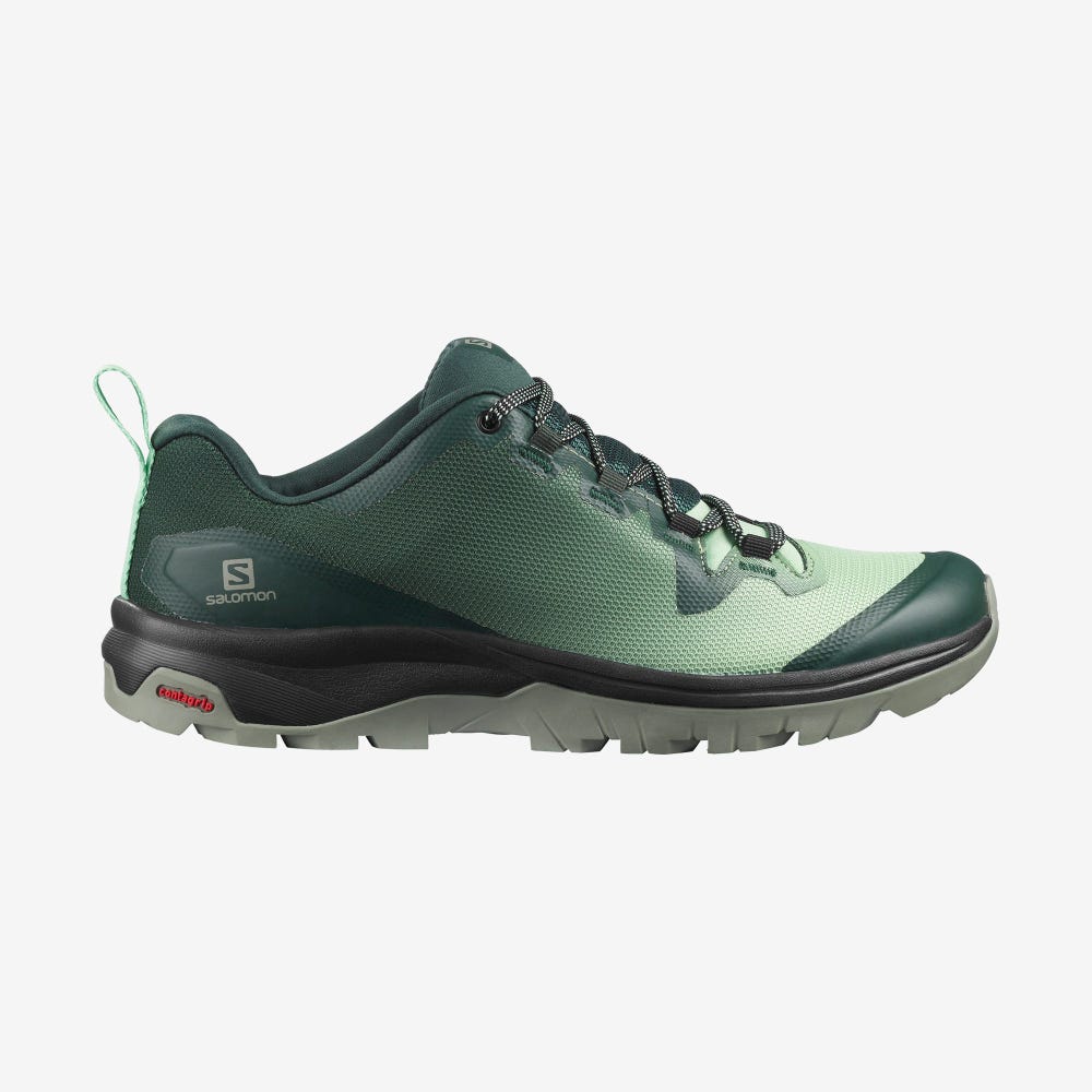 Salomon VAYA Wanderschuhe Damen Grün/Grau | UXH-621709