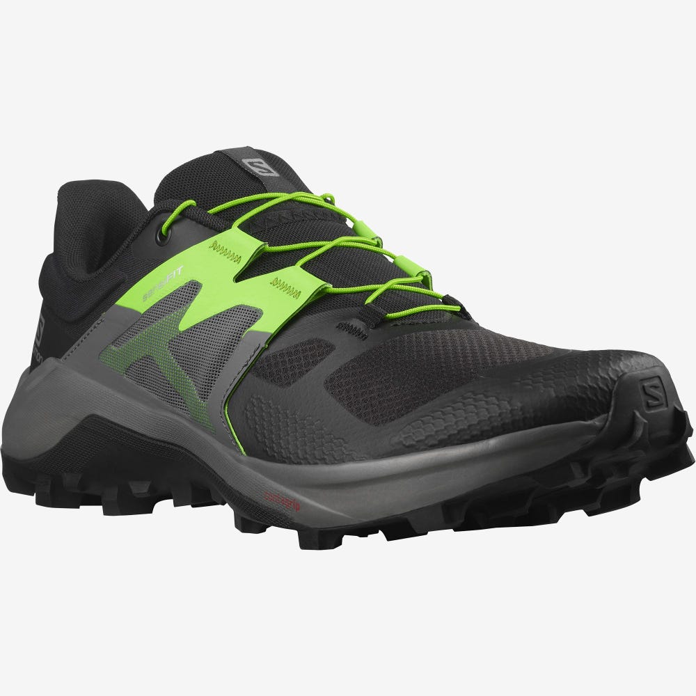 Salomon WILDCROSS 2 Trailrunning Schuhe Herren Schwarz/Grün | BIZ-438219