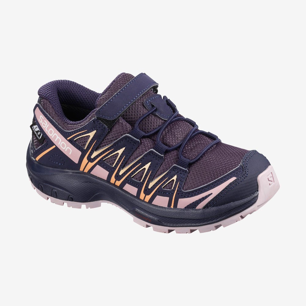 Salomon XA PRO 3D CSWP K Wanderschuhe Kinder Lila/Blau/Lila | NGF-581792