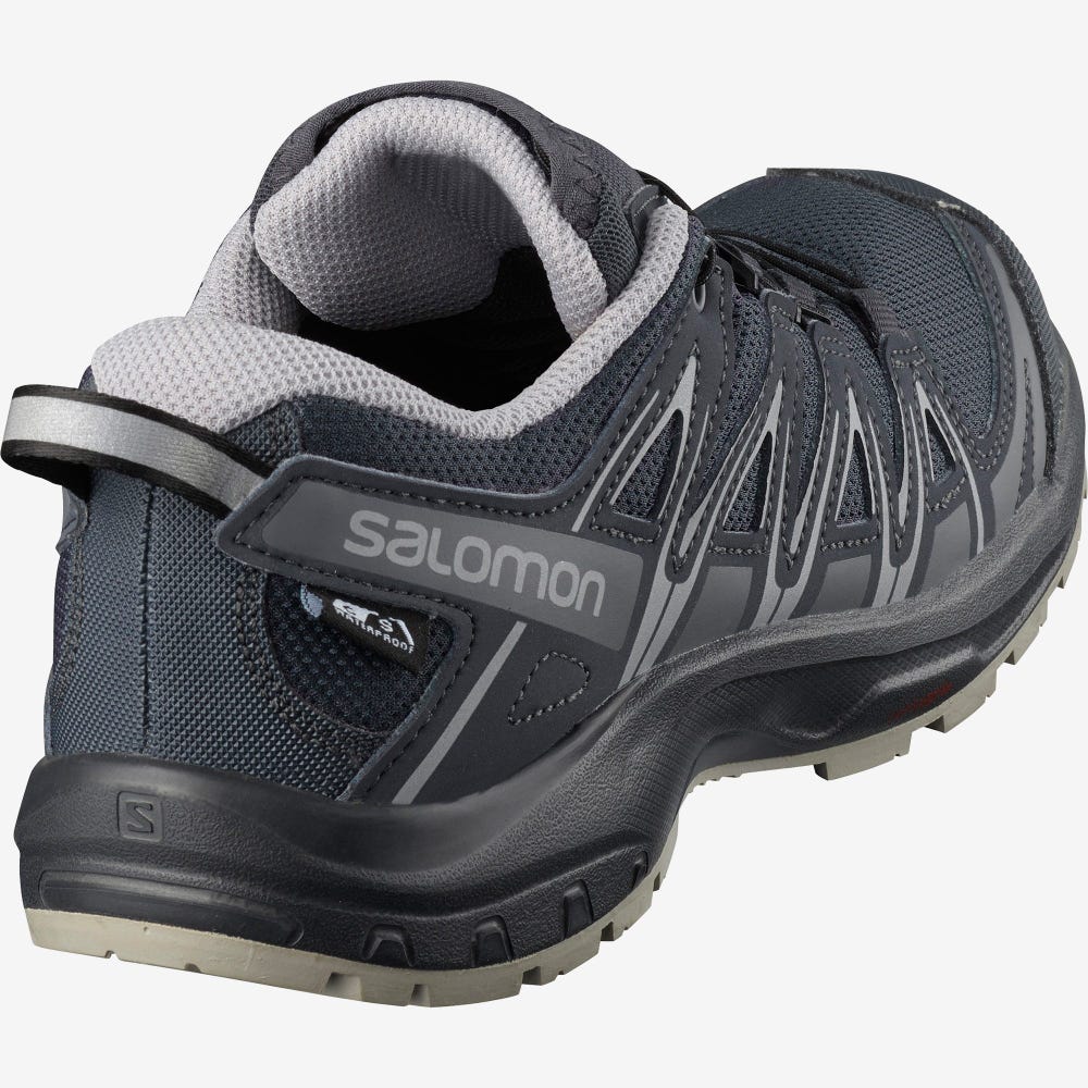 Salomon XA PRO 3D CSWP NOCTURNE J Trailrunning Schuhe Kinder Grau/Navy | QJS-842701