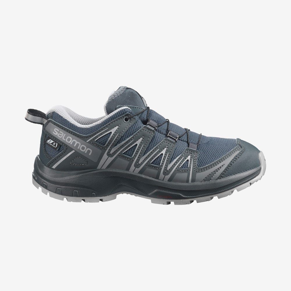 Salomon XA PRO 3D CSWP NOCTURNE J Trailrunning Schuhe Kinder Grau/Navy | QJS-842701