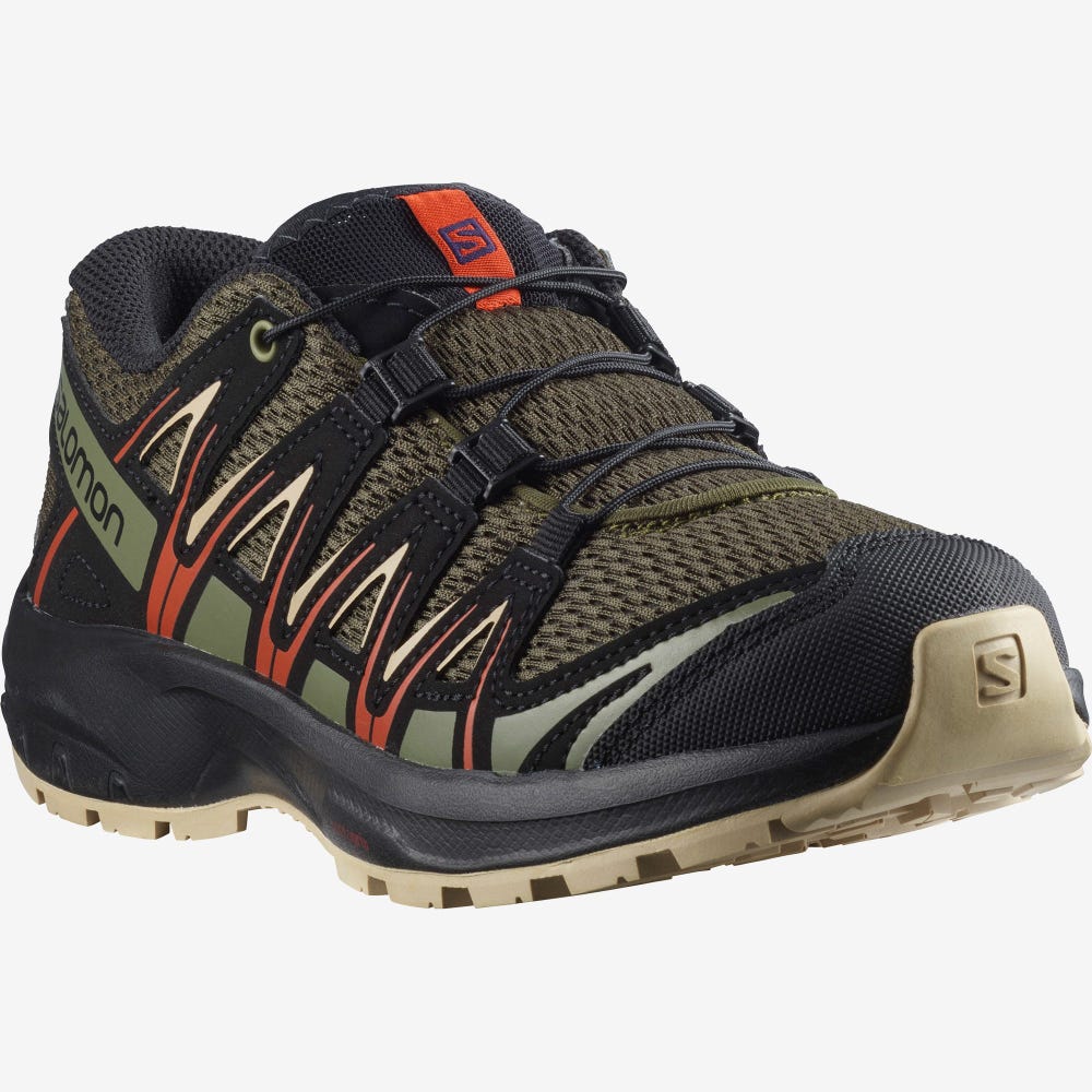 Salomon XA PRO 3D J Trailrunning Schuhe Kinder Olivgrün | ISV-580413