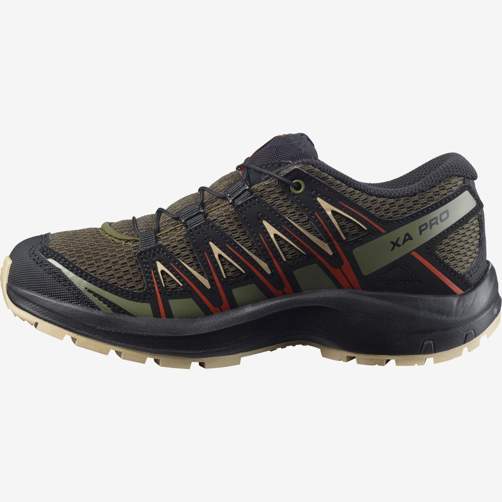 Salomon XA PRO 3D J Trailrunning Schuhe Kinder Olivgrün | ISV-580413