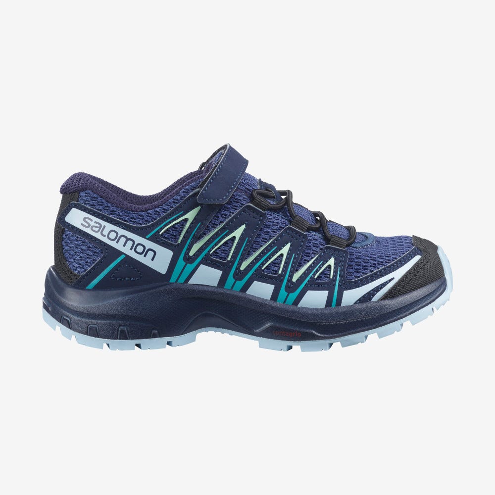 Salomon XA PRO 3D K Trailrunning Schuhe Kinder Blau Indigo/Blau/Türkis | KBP-541802