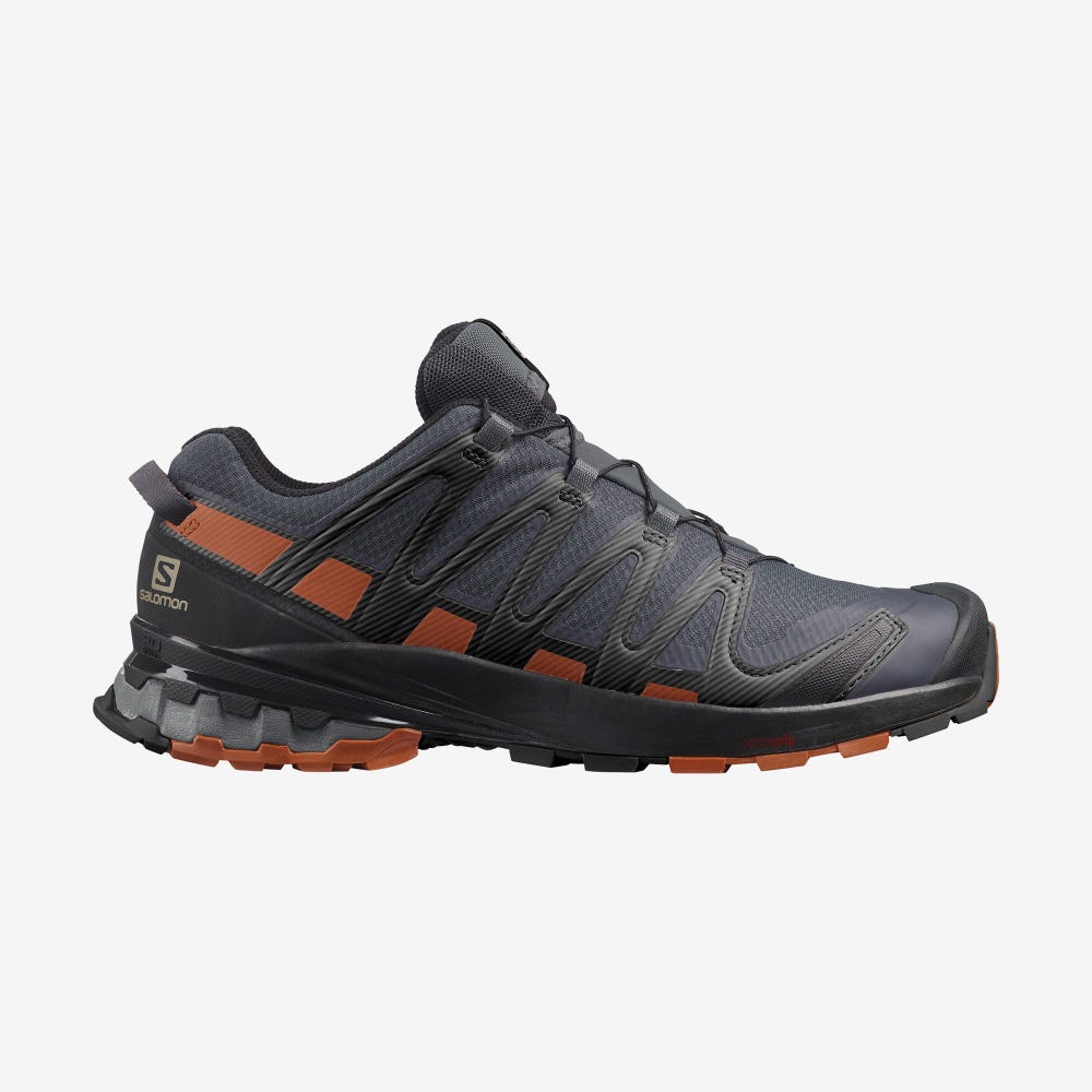 Salomon XA PRO 3D V8 GORE-TEX WIDE Wanderschuhe Herren Grau/Schwarz | XTO-180637