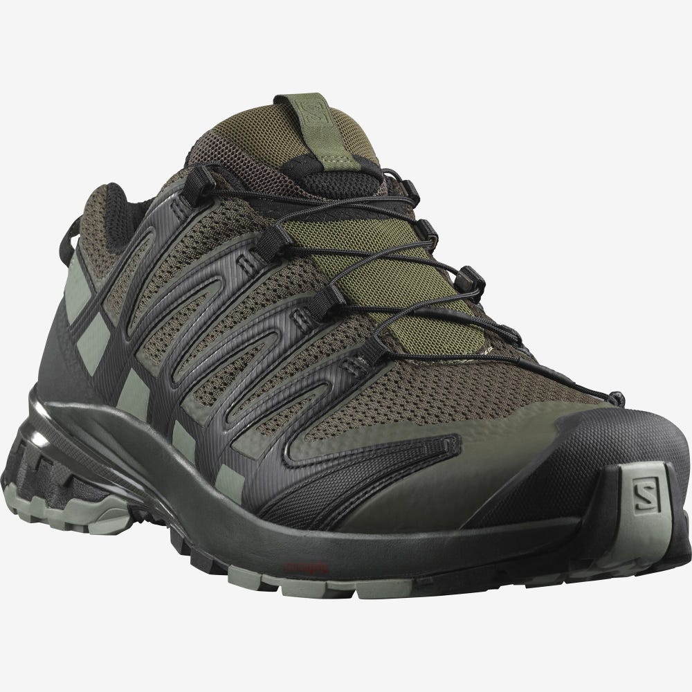 Salomon XA PRO 3D V8 WIDE Wanderschuhe Herren Olivgrün/Grau | VFT-031869