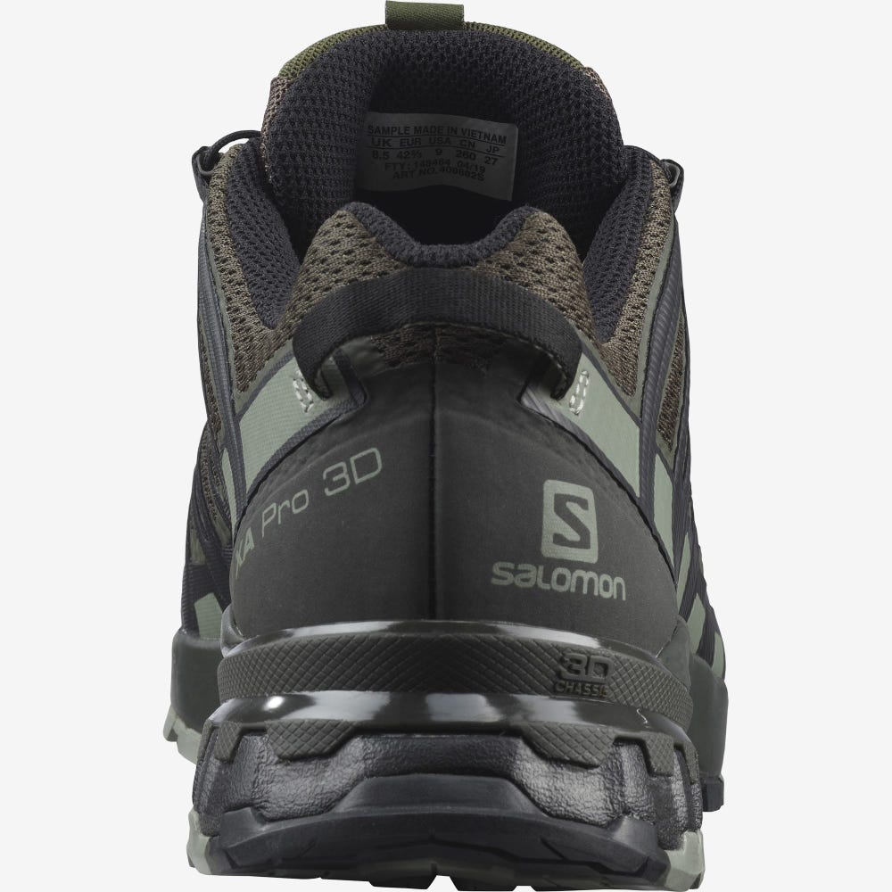 Salomon XA PRO 3D V8 WIDE Wanderschuhe Herren Olivgrün/Grau | VFT-031869