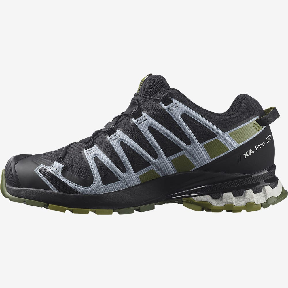 Salomon XA PRO 3D v8 GORE-TEX Trailrunning Schuhe Damen Schwarz/Grün/Blau | NTH-184390