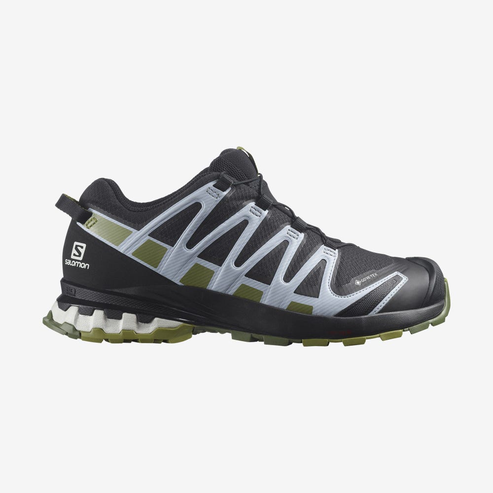 Salomon XA PRO 3D v8 GORE-TEX Trailrunning Schuhe Damen Schwarz/Grün/Blau | NTH-184390