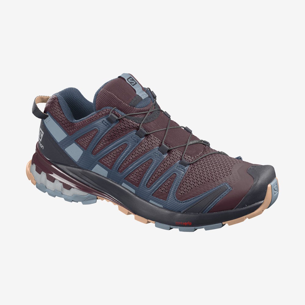 Salomon XA PRO 3D v8 Trailrunning Schuhe Damen Bordeaux/Blau/Weiß | XNS-028765