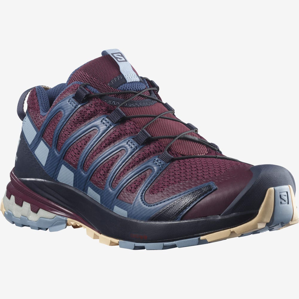 Salomon XA PRO 3D v8 Trailrunning Schuhe Damen Bordeaux/Blau/Weiß | XNS-028765