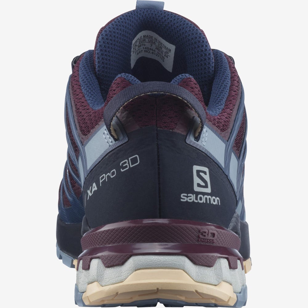 Salomon XA PRO 3D v8 Trailrunning Schuhe Damen Bordeaux/Blau/Weiß | XNS-028765