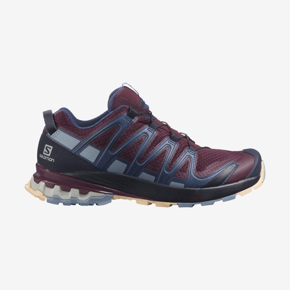 Salomon XA PRO 3D v8 Trailrunning Schuhe Damen Bordeaux/Blau/Weiß | XNS-028765