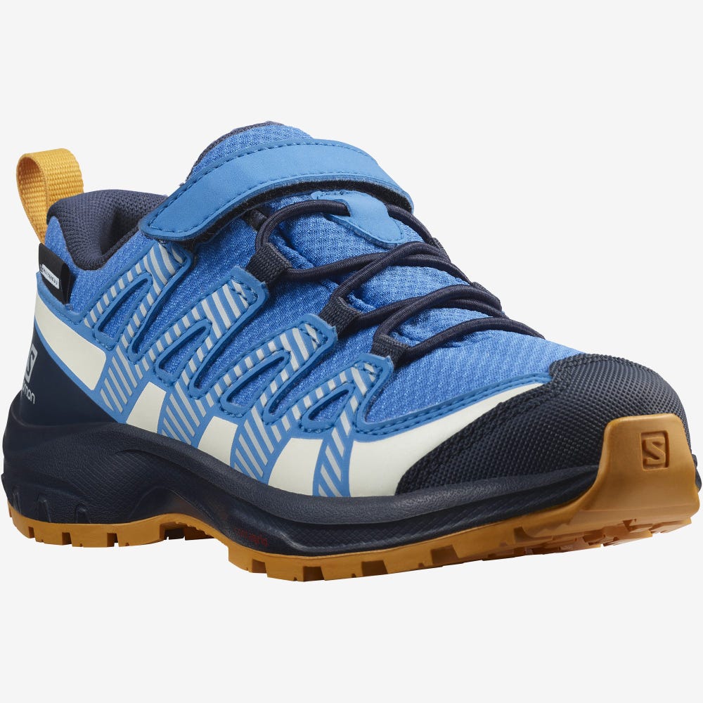 Salomon XA PRO V8 CLIMASALOMON™ WATERPROOF Trailrunning Schuhe Kinder Blau/Navy | MFN-368012